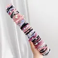 50-piece set of colorful elastic hair ties with bows and pearls in a clear cylinder - Mixed Color A