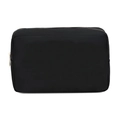 Trousse de maquillage en nylon noir avec fermeture éclair dorée pour voyageuse - Vierge / Noir