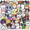 54 wasserfeste transparente PET Cartoon Katzen Aufkleber für Planer und Laptops - Lustige Kätzchen