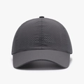 Dark grey breathable mesh baseball cap with quick-dry fabric and laser-cut holes - Adjustable / Dark Gray