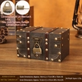 Small grey vintage wooden jewelry box with a butterfly metal lock and coded padlock - Combination Lock / Small / Gray