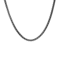 Elegant matte black stainless steel box chain necklace with minimalist industrial design - Black