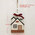 Wooden house-shaped Christmas ornament with 2025 New Home engraving and red plaid bow - New Home New Beginning New Memories 2025