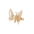 Squisito fermaglio per capelli a farfalla cava dorata in metallo per acconciature vintage - Stile di base / Oro
