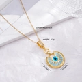 18K vergoldete Evil Eye Halskette mit blauem Emaille und detaillierten Maßen - Gold