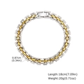 Detail showing gold and silver two-tone link bracelet with 18cm length and 0.87cm width - Two-Tone Gold/Silver 18cm Length 0.87cm Width