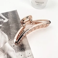 Große Vintage Metall Haarklammer in Roségold mit hohlem Design auf Modemagazin - 12cm / Hohl Champagner Gold