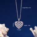 Collana con ciondolo a cuore argento con zirconi cubici e catena a maglie da 45cm - Cuore 1015
