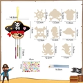 DIY pirate wooden wind chime craft kit with dimensions for creative kids activities - 9Pcs Pirate Theme Kit