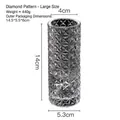 Elegant large smoke grey glass candle holder with textured diamond pattern for home decor - Ice Pattern Large