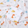 Soft cotton newborn swaddle blanket with colorful cartoon dinosaur pattern print - Cute Little Dragon