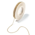 Golden stainless steel round pearl O-chain on a spool for DIY jewelry making - 4mm Width / Gold