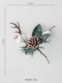 Christmas tree pick with pinecone, deer antler branches and white frosted berries - Style J