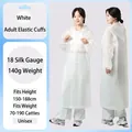 White unisex adult EVA raincoat with hood, 18 silk thickness, for hiking and travel - White (Adult Bundle Mouth 140g)