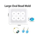 Große ovale Perlen-Silikonform für DIY-Harzschmuck inklusive Maßangaben - 6-Loch Oval mit Loch (16mm)
