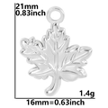 Detailed size specifications for silver maple leaf stainless steel pendant charm - Pendant Only / Silver Color (Pendant Only)