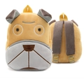 Cute yellow plush puppy backpack for kids with adjustable gray straps and soft fabric - Shar Pei