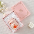 Ceramic strawberry mug gift set in pink box with elegant silk lining and floral accents - (Gift Box) Strawberry