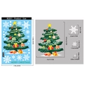 Christmas window static sticker featuring a colorful tree and snowflakes size 11.8x7.9 inches - BQ551 Style