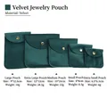 Dark green velvet jewelry pouches with gold snaps in five different size specifications - Snap Velvet Jewelry Pouch / 9*13cm / Malachite green