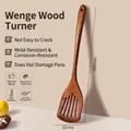 Ebony wood slotted spatula 390mm x 85mm handcrafted solid wood turner for non-stick pans - Ebony Wood Spatula (Solid Wood)