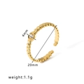 Adjustable 18K gold-plated twisted rope ring with a sparkling round zircon stone - Adjustable Open / Single Round Zirconia Rope Style (HF-J1352) / Gold