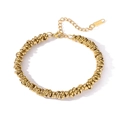 Polished gold stainless steel link chain bracelet with lobster clasp and extension chain - Gold (31430)