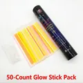 Glow stick set with 50 multicolor sticks, connectors and storage tube for party - Thickened / 50 Pieces