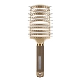 Matte gold curved vented hair brush with boar bristles and brown anti-slip handle - Without Boar Bristle / Gold (without Boar Bristle)