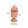Montessori wooden ball and cup toy with dimensions 10cm height and smooth wood texture - Round Ball with Cup