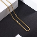 Minimalist golden stainless steel snake bone chain with a polished metallic finish - 3.0mm / Gold