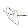 Polished silver stainless steel slender hollow teardrop earrings on a white background - Slender Hollow Teardrop Pendant 19mmx63mm