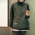 Waterproof nylon chore apron vest in dark green with functional front pockets - Water Repellent/Dark Green (150-180cm)