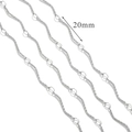 S-shaped silver stainless steel chain segment with 20mm link length for jewelry making - S3-20mm Twist / Silver