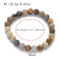 Detailed view of 8mm natural stone beaded bracelet showing dimensions and 19.2g weight - 8mm Beads / Crazy Lace Agate (AB855-12)
