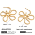 Minimalistische gouden holle bloemoorbellen van waterdicht en hypoallergeen roestvrij staal - Gouden Holle Bloemvorm (JDE0410005)
