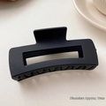 Premium matte black large hair claw clip for women, 10cm shark clip for thick hair - Square Claw Style / Diameter Approx 10cm / Black