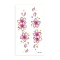 Delicate cherry blossom temporary tattoo stickers with pink watercolor floral patterns - Hand-painted Cherry Blossom Polka Dot Style (RC141)