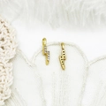 Close-up of lightning bolt charms in gold plating with sparkling pavé micro-inlay details - Small Lightning
