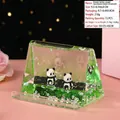 Supporto per telefono panda con glitter liquidi, sabbia mobile verde e paillettes - Supporto per Telefono Panda
