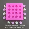 Moule étoile en silicone rose à 16 cavités pour cire et décor de gâteaux 6,4x6,4cm - Moule Étoile 16 Trous