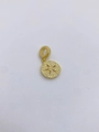 Close-up of golden disk pendant with hollow flower pattern and pavé cubic zirconia - Gold Hollow Flower (GL07)