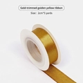 2cm golden yellow satin ribbon with metallic gold edges for gift wrapping 5 yards - 2cm*4.5m / Yellow Gold Edge