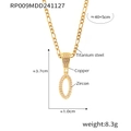 Gold plated hip hop cursive letter pendant necklace with micro-set cubic zirconia on Figaro chain - Letter O Style (RP009-O)