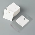 White nyunyu jewelry display cards with clear adhesive bags for earrings and necklaces - 7*7cm (with 925 Sterling Silver Earring Post) Cardboard - Card Only