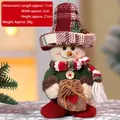 Weihnachtsschneemann Plüschpuppe mit karierter Mütze, 21 cm festliche Dekoration - Stil B-Weihnachtsmann