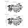 Happy Halloween Wandaufkleber Set mit Fledermäusen und Krähen für Partydekoration - 35*57cm/1 Blatt / Schwarz