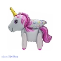 Standing 3D unicorn foil balloon in white and gold with 51x58cm size dimensions - White Unicorn with Wings-51*58cm