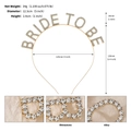 Cerchietto dorato BRIDE TO BE con strass per addio al nubilato con misure - Oro (BRIDE TO BE)