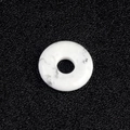 White natural agate pendant with grey veins in a smooth circular donut shape - 18mm White Turquoise (Single)